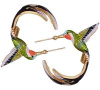 Pendientes para mujeres y niñas, pendientes de mujer Flying Hummingbird Enamel Alloy Fashion Piercing Joyería para la fiestaDurability