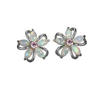 Pendientes para niñas, diseño de flor de plata, hipoalergénicos, aretes de cartílago, parte trasera plana, pequeños aretes frescos y simples de primera calidad para mujer, aretes de regalo de