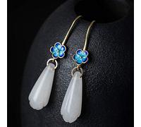 Pendientes para niñas, Pendientes de Tachuelas para Mujeres imitación esmaltado Retro aretes creativos Hechos a Mano Temperamento clásico Blanca Magnolia estabar, joyería étnica