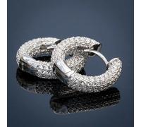 Pendientes,Pendiente de aro for mujer Joyería de plata de ley 925 Pendientes de boda Regalo nupcial(Silver)