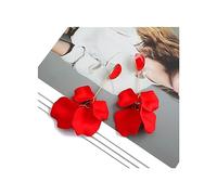 Pendientes Pendientes de caída de mujeres retro Pétalo de rosa sexy Pendientes de borla larga Accesorios para mujeres Pendientes de aretes de naranja roja