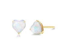 Pendientes Pequeños de Oro Amarillo de 14 Quilates 585 con 1,25 ct Topacio Natural Real para las damas Mamá - Dimensión: 5 * 5 mm