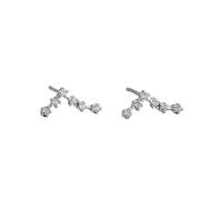 Pendientes Pequeños De Plata De Ley 925 con Circonita Cúbica para Mujer, con Diseño De Piscis, Horóscopo, Zodíaco, 12 Constelaciones, Astrología, Cartílago, para Dormir, Joyería para Mamá,