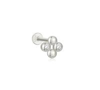 Pendientes perforados de plata de ley 925 para mujer, diseño de onda, bola, corona, circonita, borla, fiesta, cena, boutique, talla única, Ágata