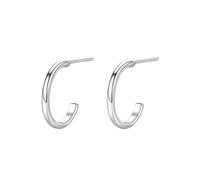 Pendientes personalizados de plata de ley, pendientes coreanos simples geométricos en forma de C, plata