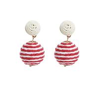 Pendientes Personalizados para Mujeres Boho Hecha a Mano Paja de Paja aretes geométricos Rafia Pendientes Colgantes para Mujeres Pendientes de uñas de joyería de Playa de Verano para Mujeres