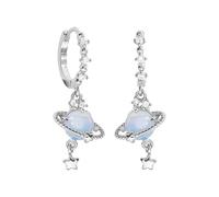Pendientes planeta,Pendientes de botón para mujer | espaciales Planeta Saturno Grandes pendientes colgantes de acrílico de declaración Joyería para mujeres y niñas, riferimento alla descrizione