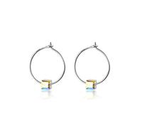 Pendientes Plateadas S925 Pendientes de Cubo de Rubik de Azúcar Dulce de Mujer Pendientes de Geometría Circular con Personalidad Simple, GeRRiT, Pendientes