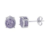 Pendientes redondos brillantes con circonitas cúbicas. Accesorios exquisitos y hermosos que son adecuados para todos y le dan encanto, talla única, Aleación de cinc, Sin piedra preciosa
