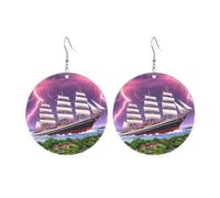 Pendientes redondos de acrílico con rueda gigante bajo rayo, aretes para mujer, regalo de Navidad para mujer, adecuados para cualquier ocasión, One Size, Vidrio, Sin piedra preciosa
