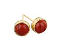 Pendientes redondos de plata con piedra natural, cuarzo rosa, ojo de tigre, piedra lunar para mujer, 217. Redstone