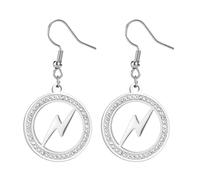 Pendientes relámpago para mujer de acero inoxidable Charm Punk Rayo Colgantes Pendientes de aro Hip Hop Joyería