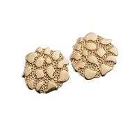 Pendientes retro de aleación de oro, forma geométrica irregular única para mujeres de moda que buscan estilos y comodidad
