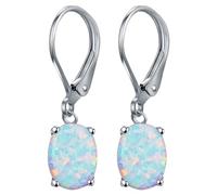Pendientes retro de plata de ley 925 con ópalo con forma de gota para mujeres, niñas, chapados en oro, pendientes de lágrima, joyería de cumpleaños, ovalados, pendientes de vuelta, bonitos pendientes