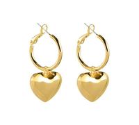 Pendientes retro en forma de corazón de Europa y América., Metal