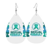Pendientes Sexual Assault Awareness Month Pendientesde Piel Sintética Moda Pendientescolgantes Doble Cara Aretes Colgantes Para Fiesta Varias Ocasiones De Fiesta Mujeres