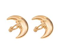 Pendientes simples con diseño de sol, accesorio de luna de moda, cómodos, sin perforación, adecuados para varias ocasiones, moon, como se describe, como se describe