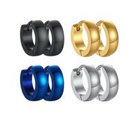 Pendientes simples de acero inoxidable de 4 mm para hombre de Japón y Corea del Sur, Metal