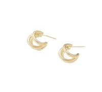 Pendientes simples y elegantes de plata de ley en forma de C con exquisita personalidad, temperamento y joyas generosas.