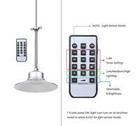 Pendientes solares Luz de techo con tiempo de control remoto 3W 36 Lámpara de linterna colgante al aire libre IP65 Resistente al agua Dimmable 8 Niveles de brillo Room Jardín