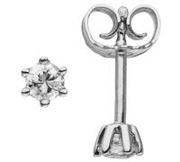 Pendientes Solitario, 2 Diamantes, Sencillos, 585 Oro Blanco