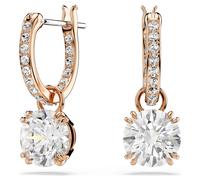 Swarovski Pendientes Constella, Talla redonda, Blancos, Baño tono oro rosa