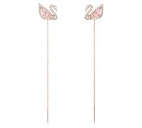 Pendientes Swan, Cisne, Rosas, Baño tono oro rosa OS