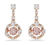 Swarovski Pendientes Constella 5744239 rosas Dancing Stone baño tono oro rosa talla redonda