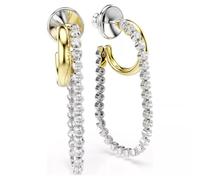 Swarovski Pendientes de aro Hyperbola 5749366, blancos talla redonda, acabados metálicos, OS