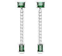 Pendientes Matrix, Tallas mixtas, Verdes, Baño de rodio OS