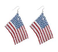 Pendientes temáticos del Día de la Independencia, accesorio de joyería de adecuado para varios atuendos, pendientes de estrella patriótica