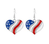 Pendientes temáticos del Día de la Independencia, accesorio de joyería de moda, adecuados para varios atuendos, cómodos aretes de estudiante, One Size, como se describe, como se describe