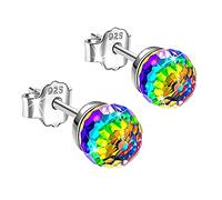 Pendientes That Say Bride Cristales para mujer, aretes de Navidad, San Valentín, aniversario, regalo de cumpleaños, 6 mm, aretes de aro rosa para mujer, Multicolor, Taille unique