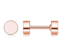 Pendientes TItan con forma de corazón, redondos, plateados, oro rosa/oro para mujeres, niñas, hombres, hipoalergénicos, para dormir y tragus, klein, Titanio, Sin piedra preciosa
