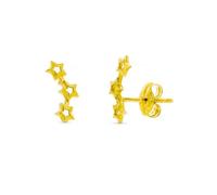 Pendientes Trepadores en Oro de 9k estrellas de 10mm. caladas