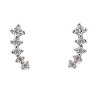 Pendientes Trepadores en Plata de Ley 925m de 11mm. con circonitas de tamaños combinados