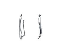 Pendientes trepadores minimalistas de onda geométrica lineal para mujer y adolescente de plata de ley .925