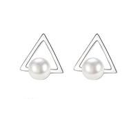 Pendientes triangulares de aleación de perlas para mujeres y niñas
