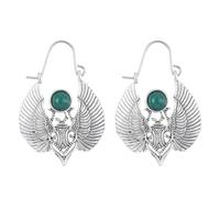 Pendientes tribales gitanos para mujer, color dorado y plateado, aretes grandes de escarabajo con diseño tribal gitano