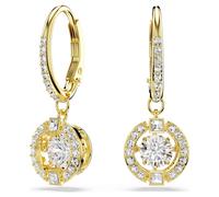 Pendientes Una Angelic, Talla redonda, Blancos, Acabado en oro de 18 quilates OS