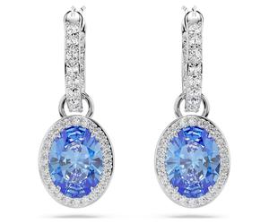 Pendientes Una Angelica, Talla ovalada, Azules, Baño de rodio OS