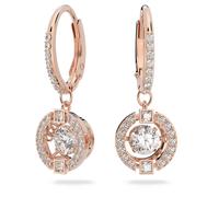 Pendientes Una, Talla redonda, Blancos, Baño tono oro rosa OS