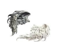 Pendientes únicos con diseño de alas de doble tono Piezas llamativas de aleación ligera Accesorios de para uso diario Pendientes de alas de ángel