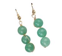 Pendientes únicos de cuentas de aventurina verde, delicados detalles de alambre dorado, accesorios versátiles para la oficina, eventos, fiestas, cómodos para todo el día, talla única, como se describe