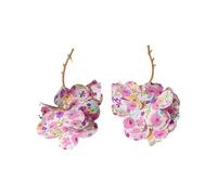 Pendientes únicos planos florales hechos a mano con textura de aleación de moda, adecuados para diferentes ocasiones bohemios, talla única, como se describe