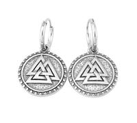 Pendientes Valknut Para Hombre - Pendientes Colgantes Colgantes Símbolo Triángulo Odín Vikingo Nórdico - Pendientes Aro Ligeros Acero Inoxidable Hechos A Mano Joyería de Amuleto Pagano