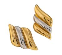 Pendientes Versátiles Geométricos De Oro Y Plata Accesorios Elegantes Para Las Orejas Accesorio Joyería Uso Diario Para Mujer Tachuelas Tonos