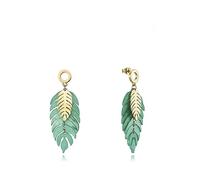 Pendientes Viceroy Chic con IP dorado forma dos hojas, una en resina verde y otra pequeña dorado