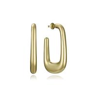 Pendientes Viceroy Mujer 14297E01012 - Acero IP Dorado, Aro Abierto Rectangular, Diseño Moderno y Elegante