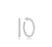 Pendientes Viceroy Mujer 14319E01000 - Aros Abiertos Grandes de Acero Chapado en Plata 999 con Diseño de Bolas, 3.5 cm, Colección Laura Escanes